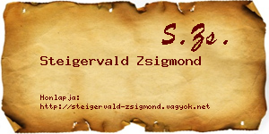 Steigervald Zsigmond névjegykártya